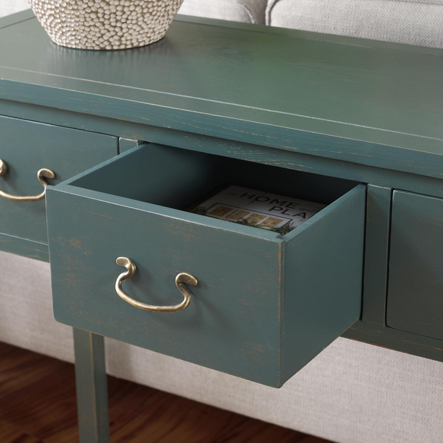 SAFAVIEH Cindy Console Table With Storage Drawers Dark Teal