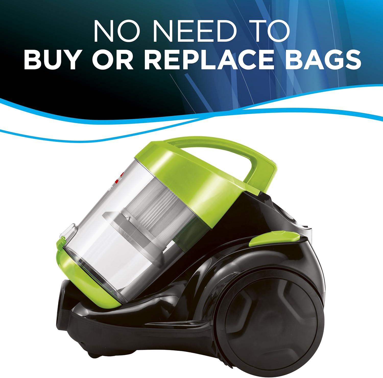 BISSELL Zing Bagless Canister Vacuum - 2156A: Lightweight Electric Cleaner, Multi-Surface, Automatic Cord Rewind