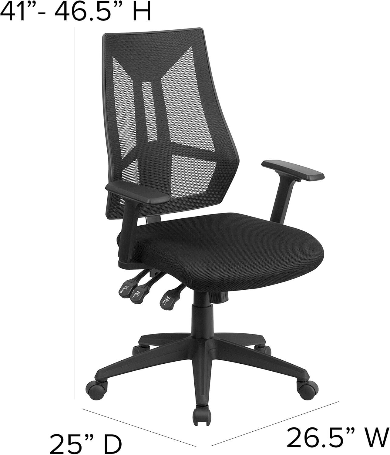 Flash Furniture High Back Mesh Multifunction Swivel Ergonomic Office Chair - Flip Up Arms