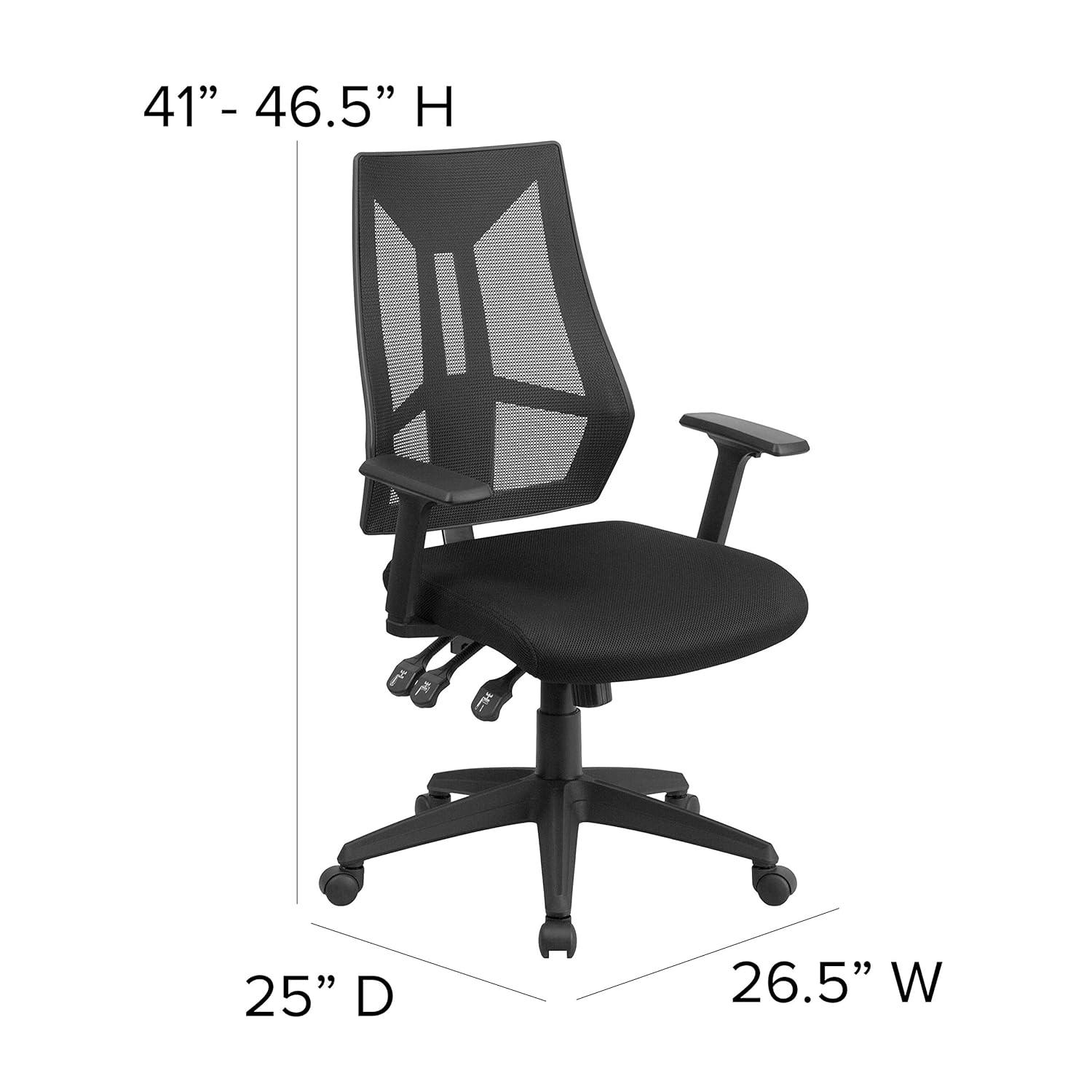 Flash Furniture High Back Mesh Multifunction Swivel Ergonomic Office Chair - Flip Up Arms