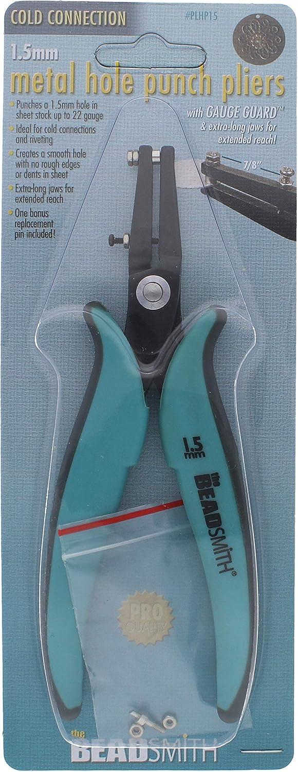 Beadsmith PLHP15 Metal Hole Punch Pliers for Sheet Metal, 1.5mm