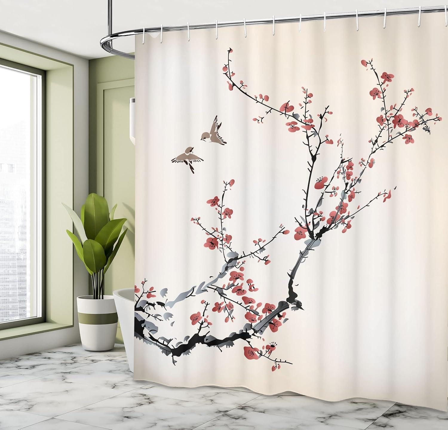 Shower Curtain with Hooks Included