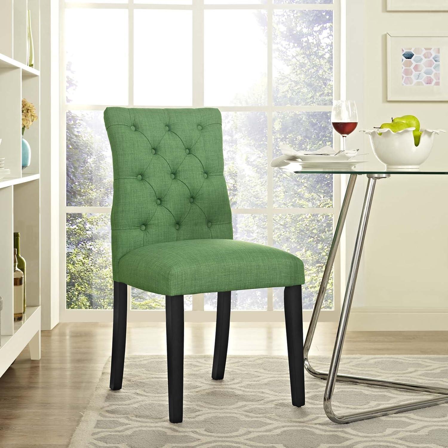 Kelly Green Tufted Upholstered Parsons Side Chair