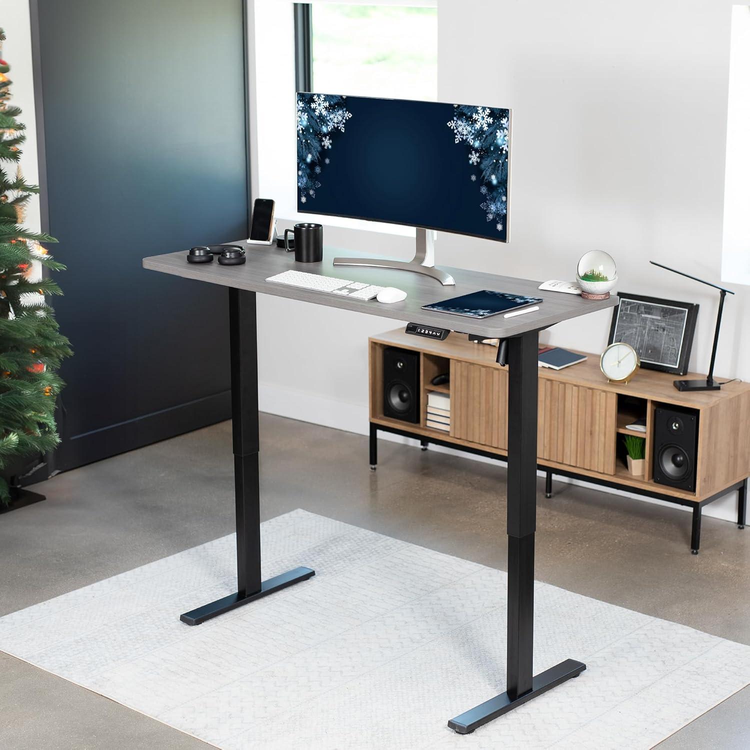 VIVO Single Motor Electric Desk with Push Button Memory Controller