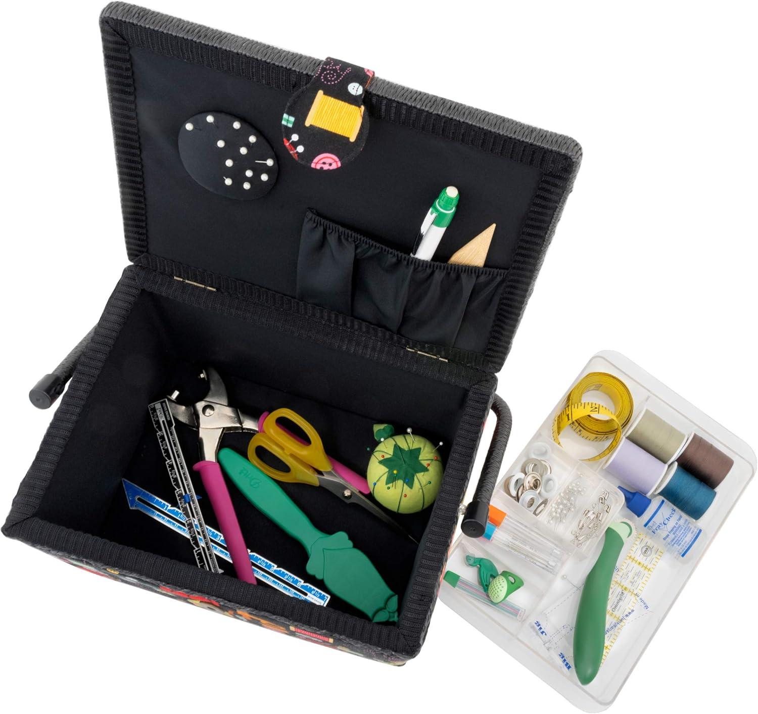 Dritz Large Sewing Basket, Black Sewing Notions