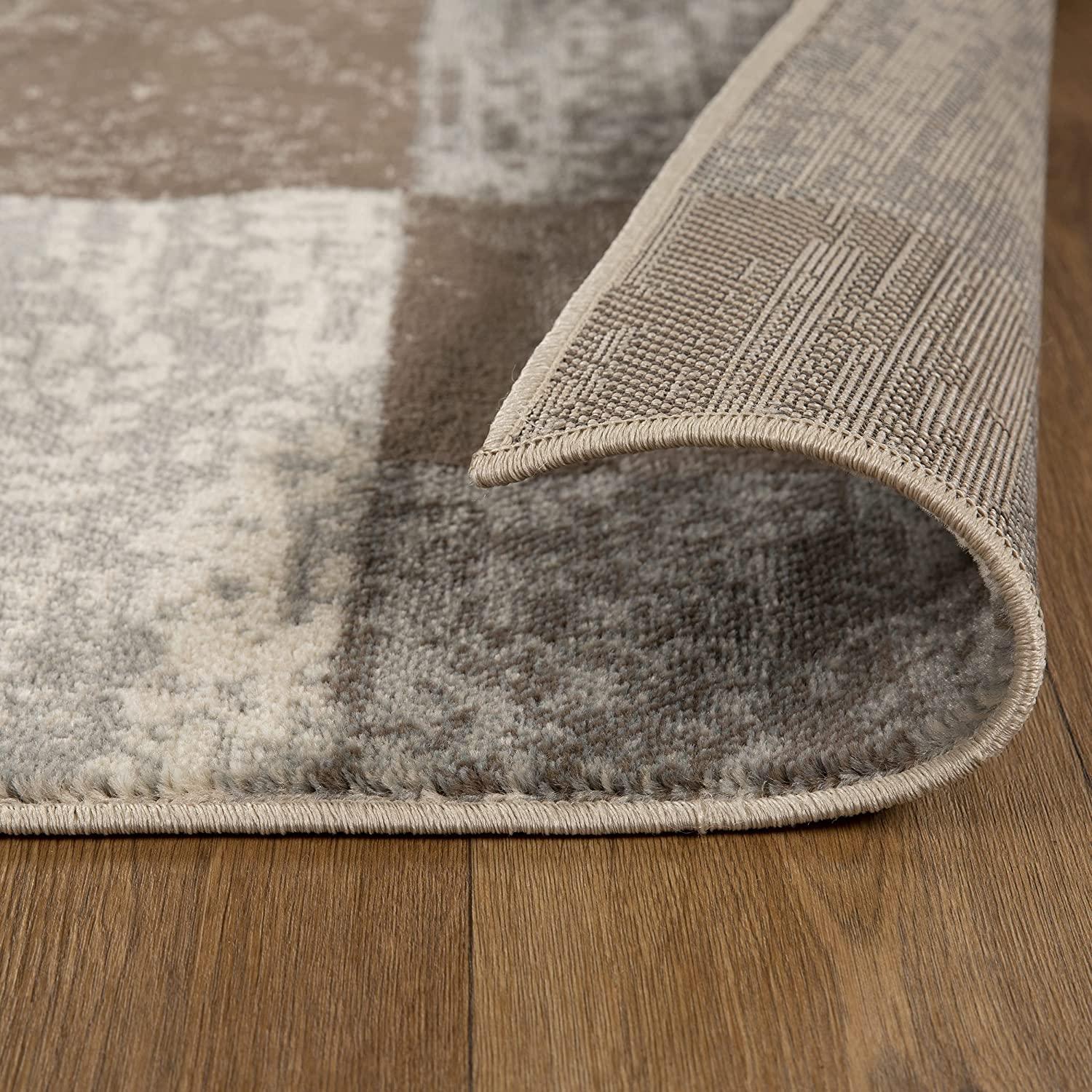 Slate Geometric Easy-Care Synthetic 5'x8' Area Rug