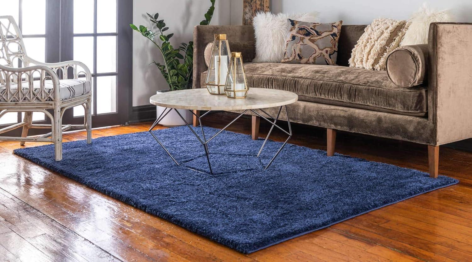 Unique Loom 10' 0 x 13' 0 Solo Calabasas Navy Blue Area Rug