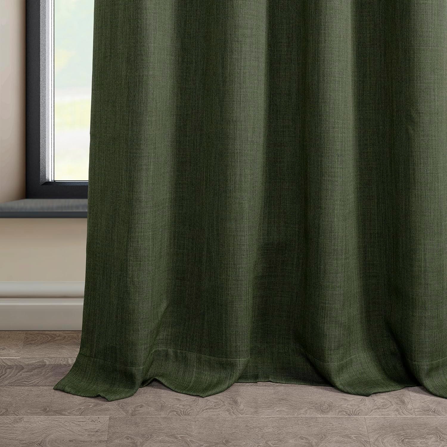 HPD Half Price Drapes Grommet Linen Curtains 84 Inches Long Room Darkening Curtains for Bedroom & Living Room (1 Panel), 50W x 84L, Tuscany Green