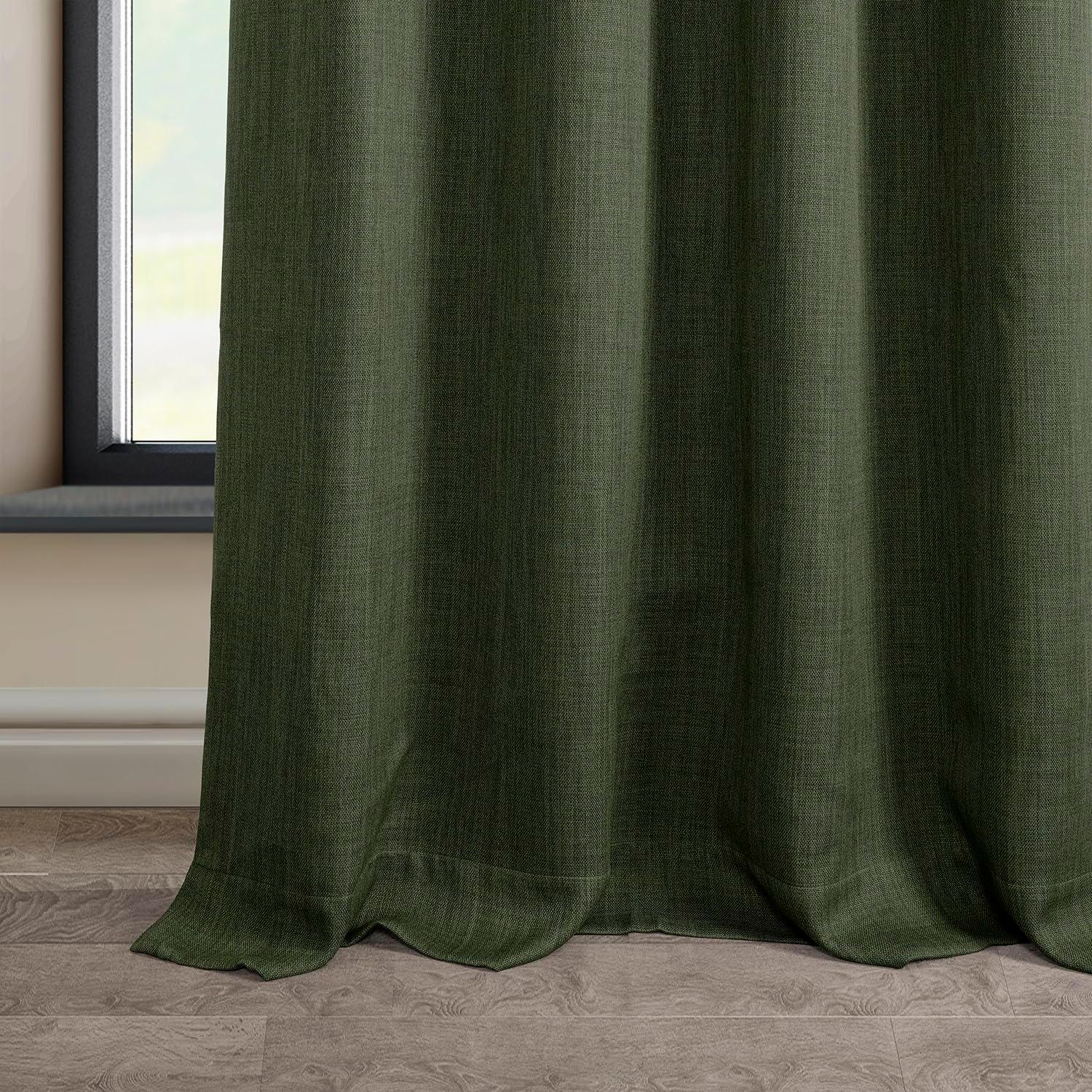 HPD Half Price Drapes Grommet Linen Curtains 84 Inches Long Room Darkening Curtains for Bedroom & Living Room (1 Panel), 50W x 84L, Tuscany Green