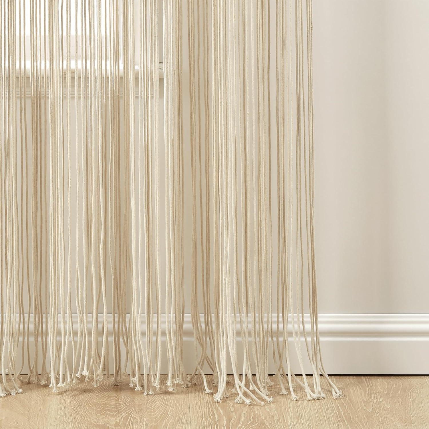 Lush Decor Boho Macrame Textured Cotton Cotton Sheer Curtain Single Panel
