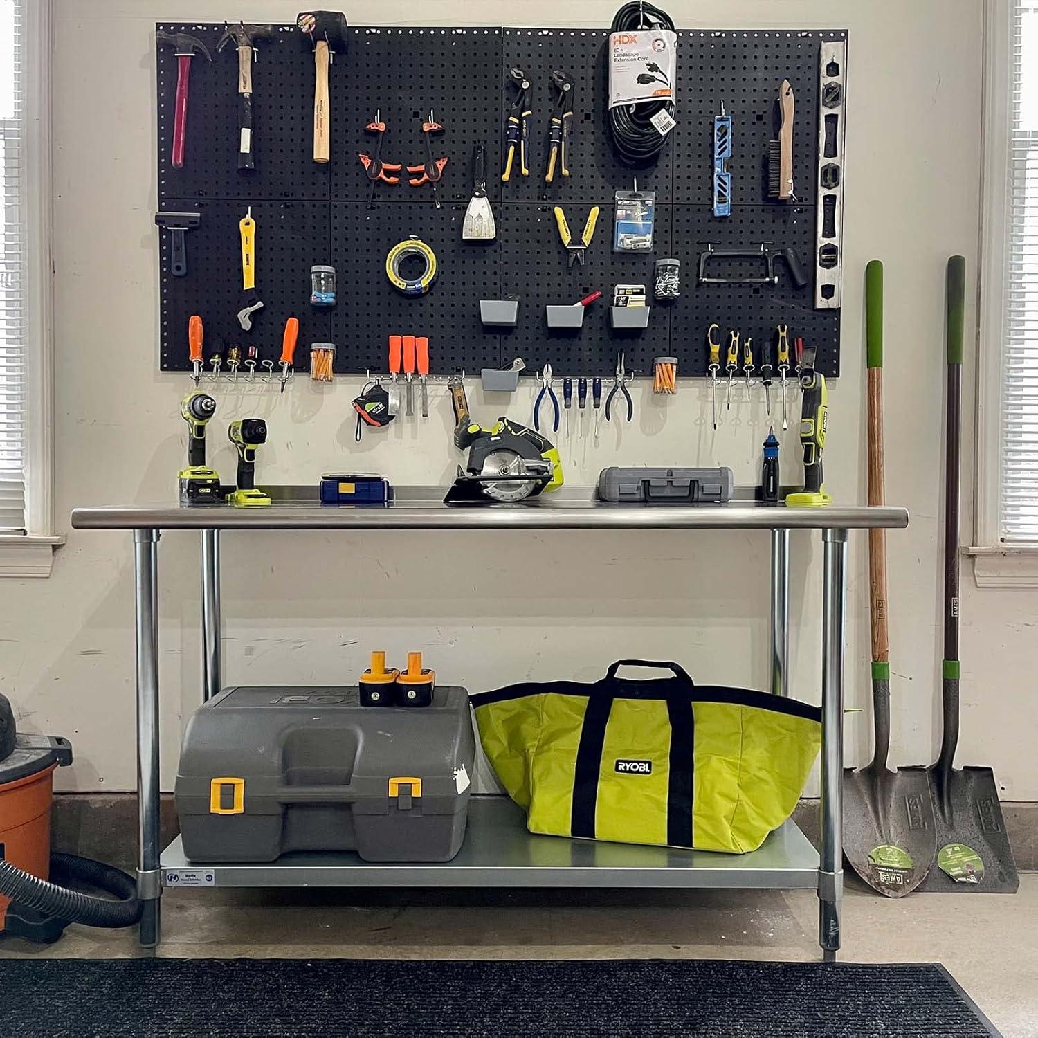 Hally Sinks & Tables HStainless Steel Table for Prep & Work 24 x 72 Inches, NSF Commercial Heavy Duty Table with Undershelf and Backsplash for Restaurant, Home and Hotel