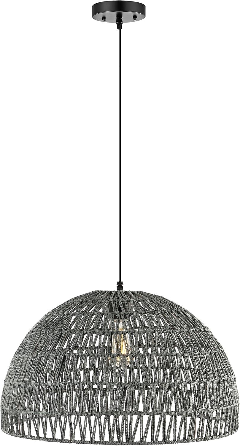 Campana 20" Grey-Black Bohemian Modern LED Pendant