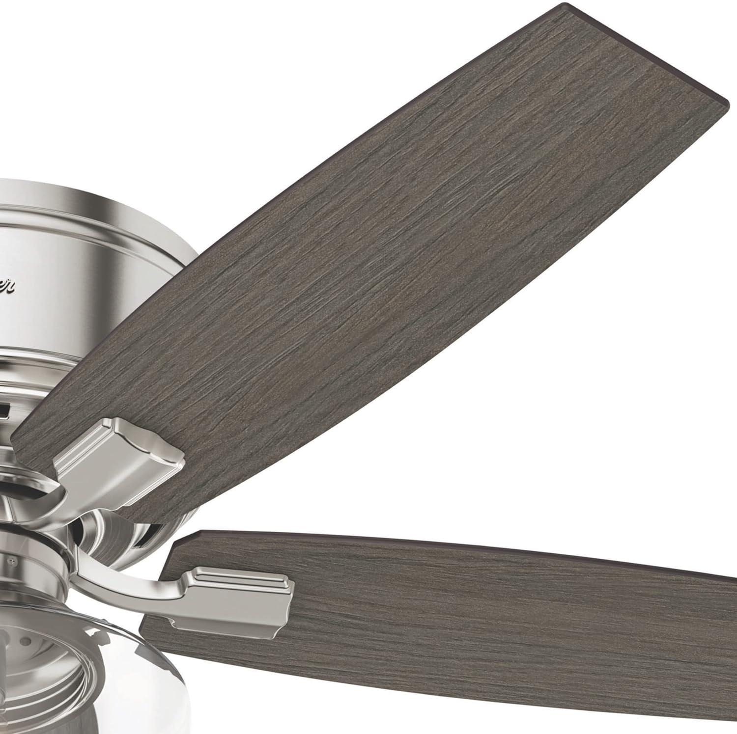 52" Bennett 5 - Blade Flush Mount Ceiling Fan with Lights and Remote