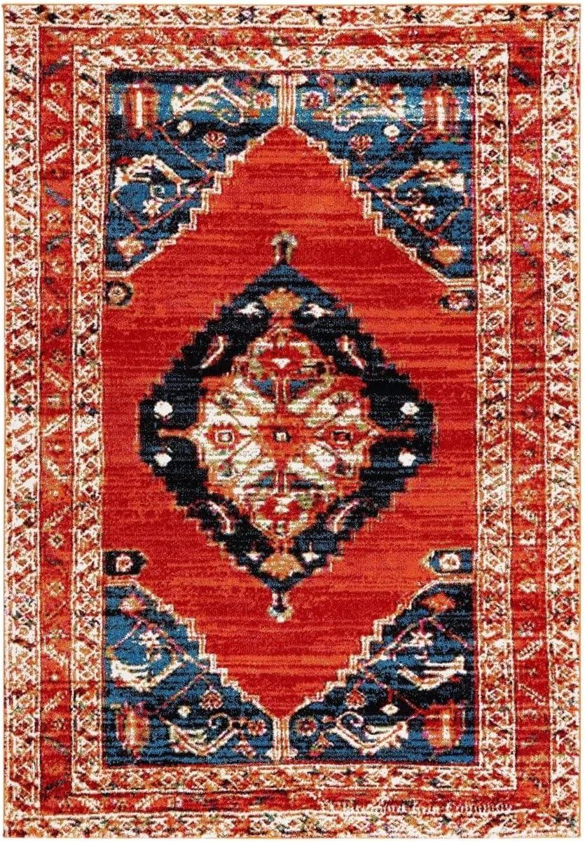 SAFAVIEH Vintage Hamadan Keighley Oriental Area Rug, Red/Navy, 2'3" x 4'