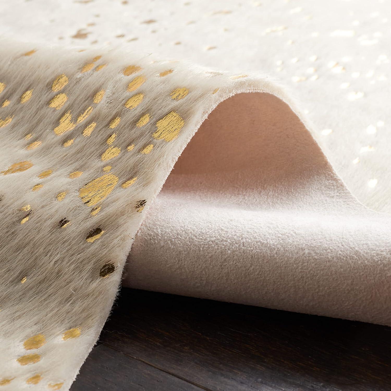 SAFAVIEH Faux Cow Hide Daithi Novelty Area Rug, Grey/Beige, 3' x 5'