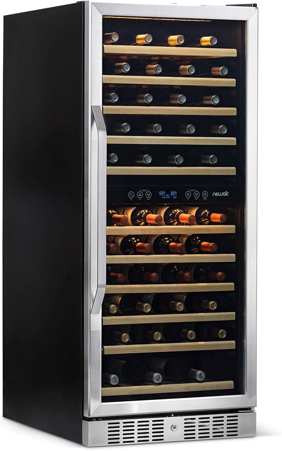 The Connoisseurs Reserve 24" 116 Bottle Wine Refrigerator Built-in or Freestanding Dual Zone in Stainless Steel