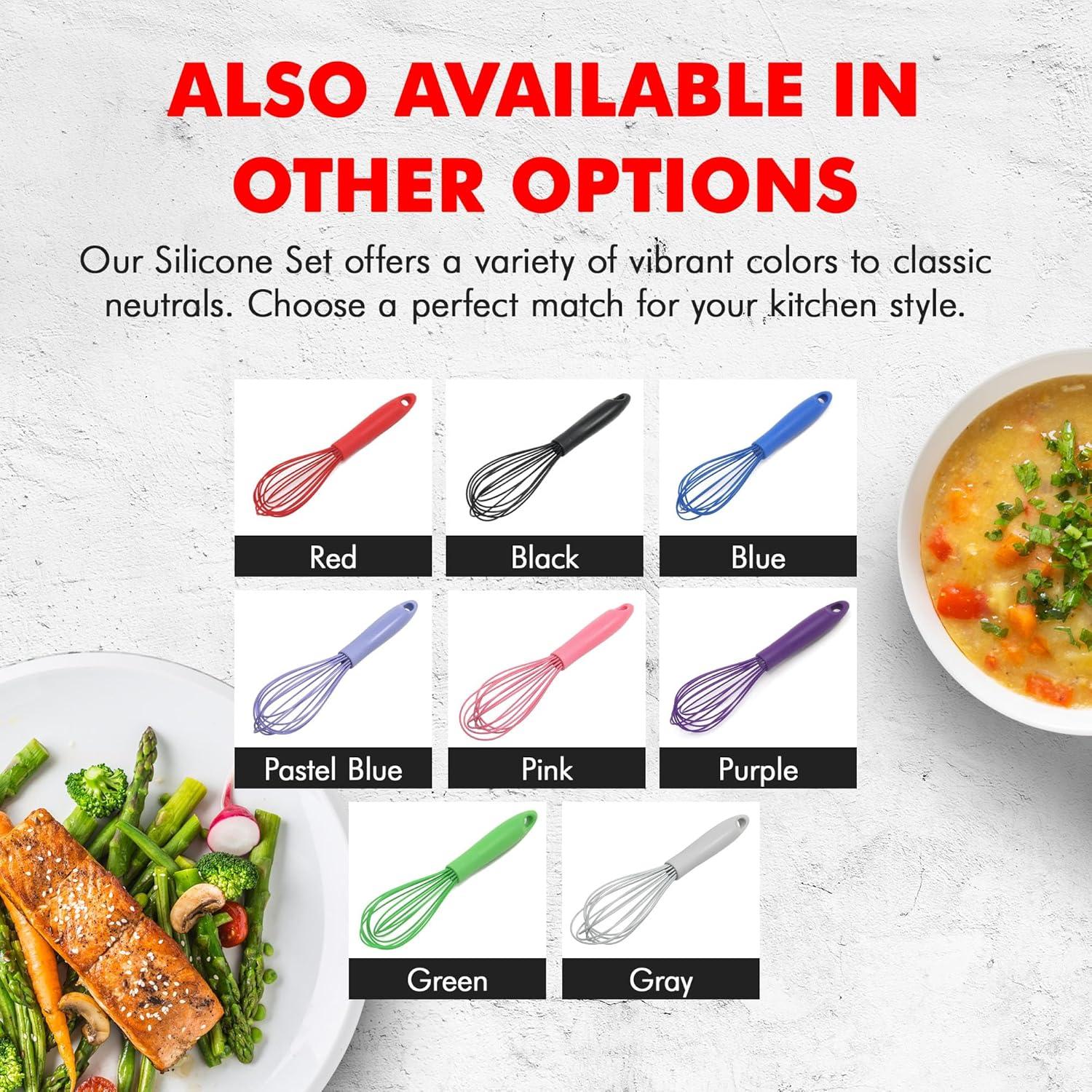 Chef Craft Premium Silicone Wire Cooking Whisk, 10.5 inch, Red