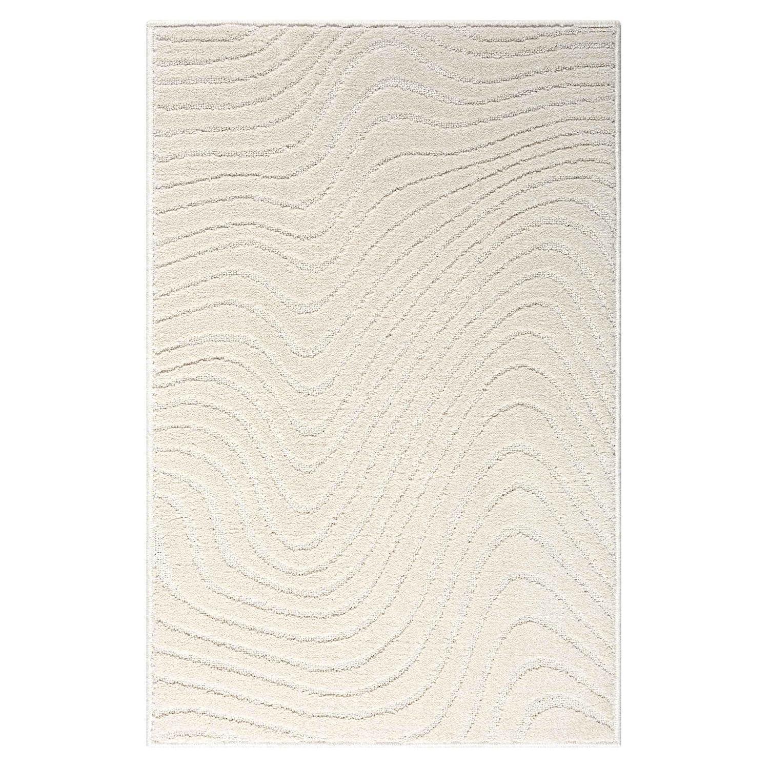 Luxe Weavers Modern Floral Indoor Cream 8x10 Area Rug