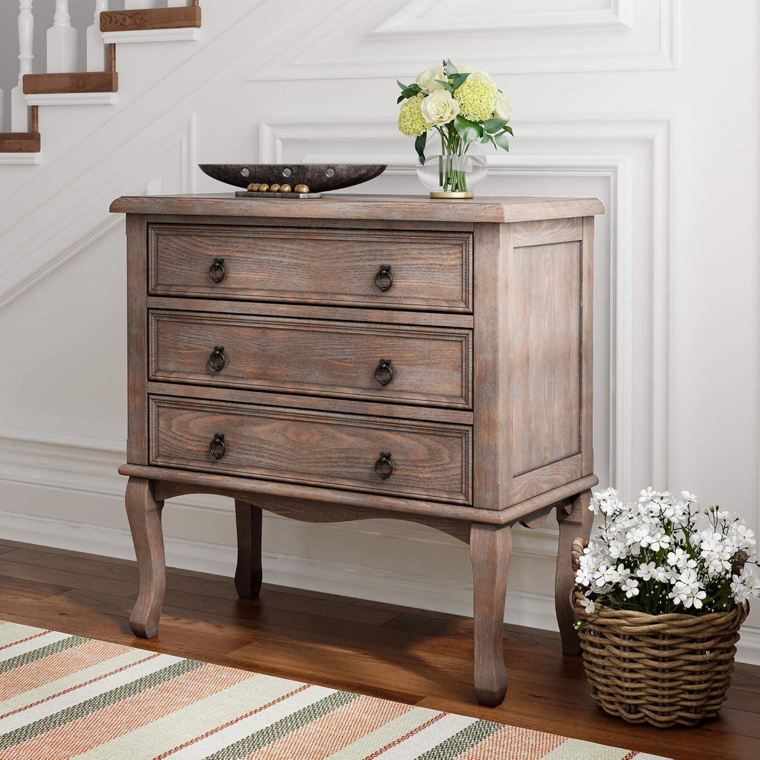 ClickDecor ClickDecor Thomas Antique Country Style Dresser Chest with 3-Drawers