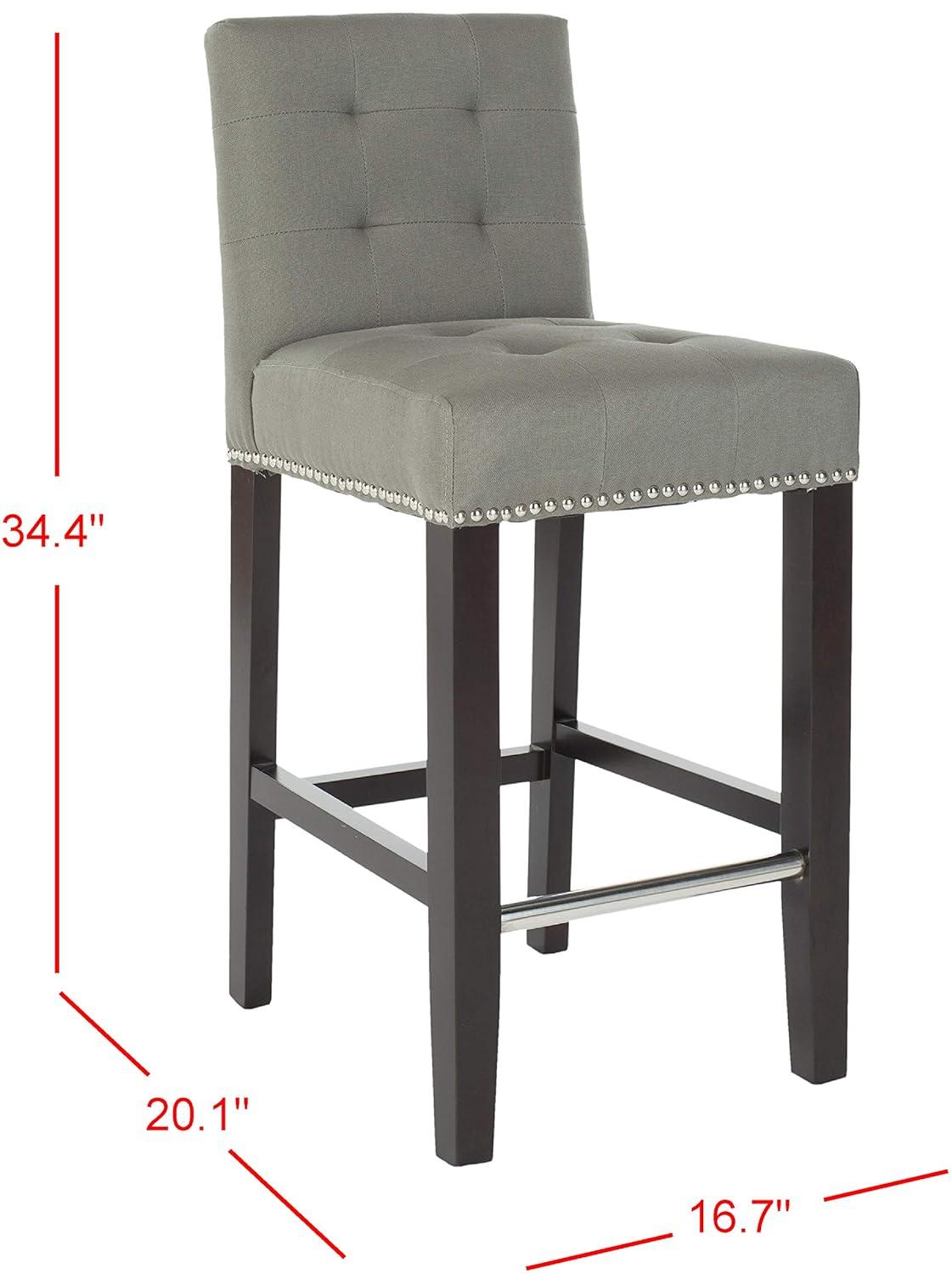 Thompson 23.9" Counter Stool with Silver Nail Heads - Seamist - Safavieh