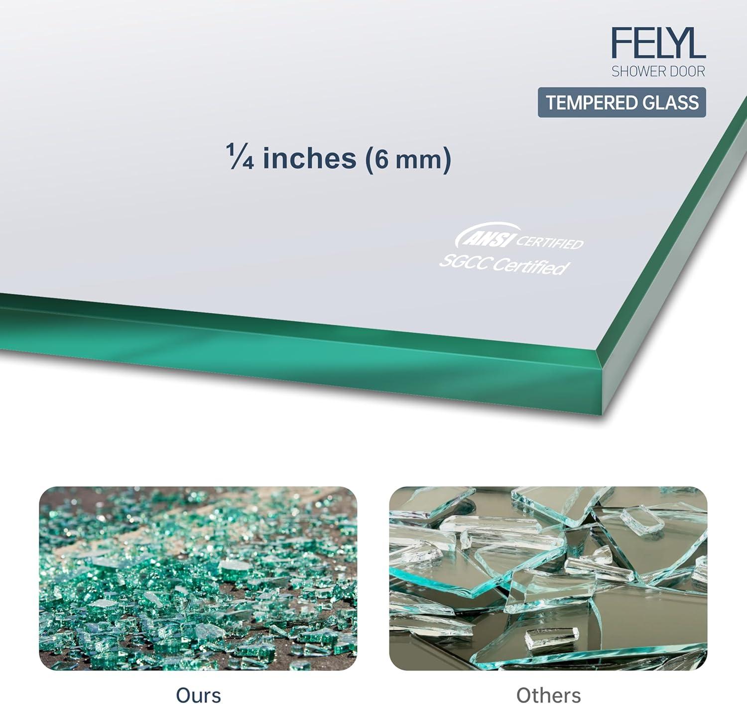 56-60" W x 72" H Framed Grid Pattern Single Sliding Shower Door with 1/4" (6mm) Clear SGCC Tempered Glass in Matte Black Finish, Reversible Installation