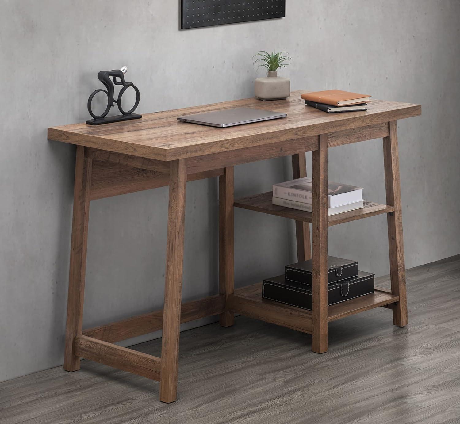 Farmington 46" Brown Engineered Wood Modern Home Office Desk