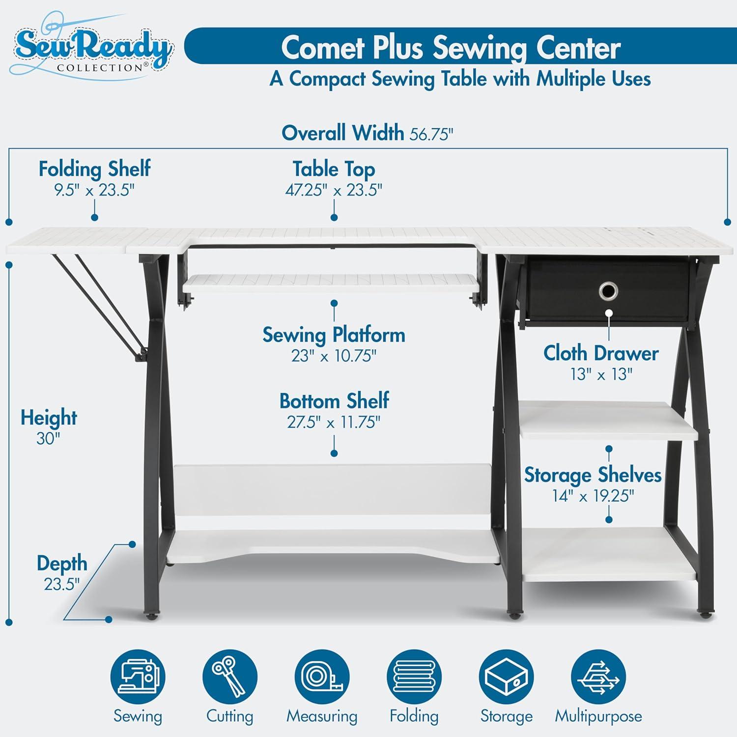 Sew Ready 47.25'' x 23.5'' Sewing Table with Sewing Machine Platform