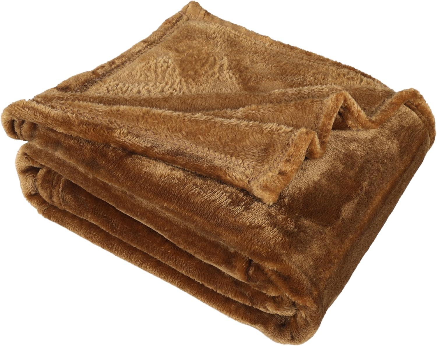 Superior Superior Polka Dots or Solid Fleece Plush Blanket Medium Weight Fluffy Soft Decorative Bedding