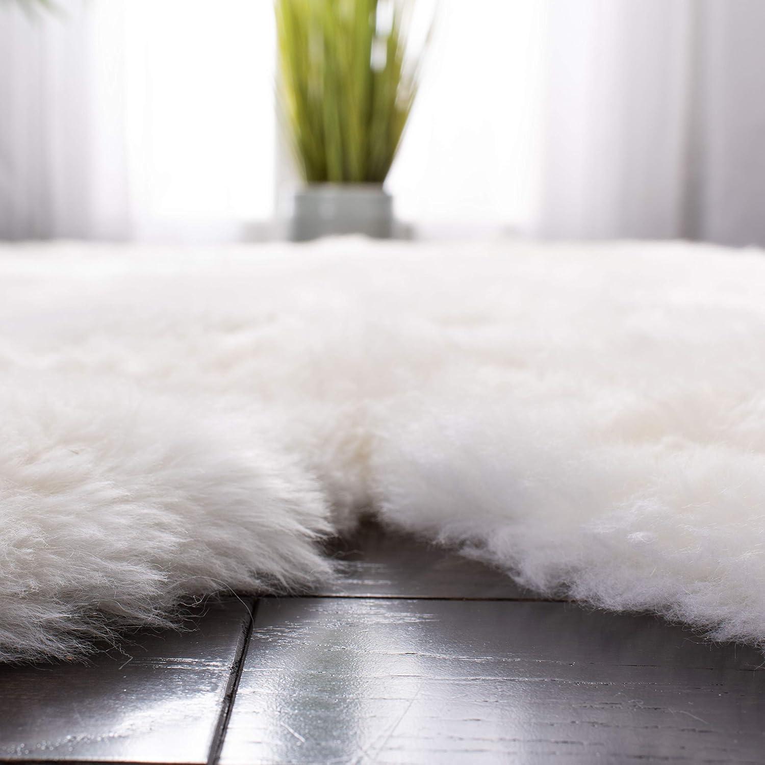 SAFAVIEH Sheep Skin Tiana Sheep Skin Area Rug, White, 3' x 5' Specialty