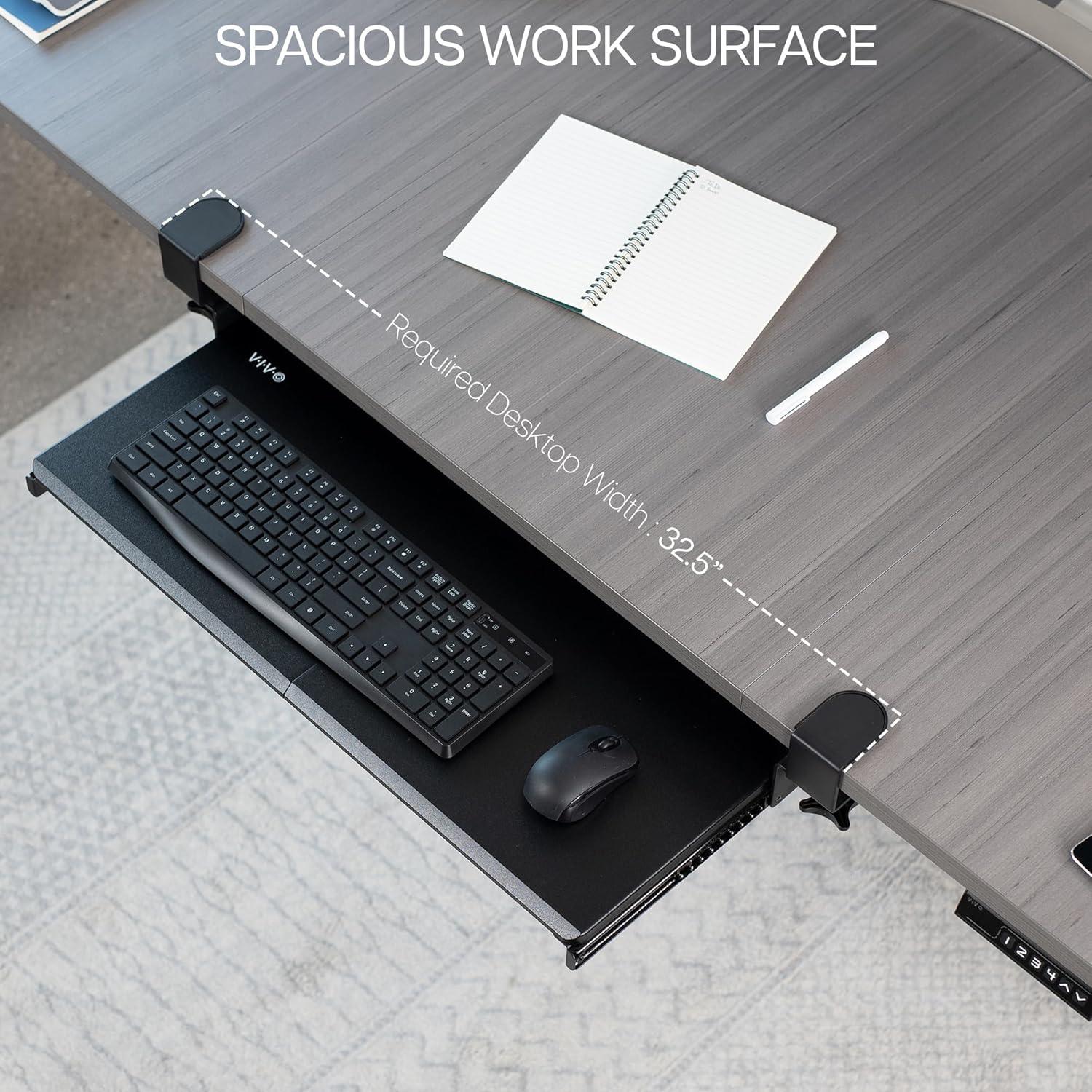 VIVO Extra Sturdy Clamp-on Computer Keyboard and Mouse Under Desk Slider Tray