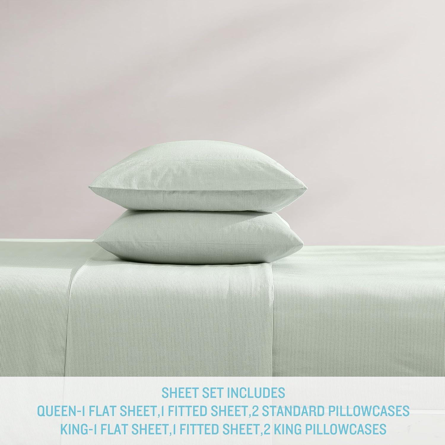 Spring Green Cotton Percale Queen Sheet Set