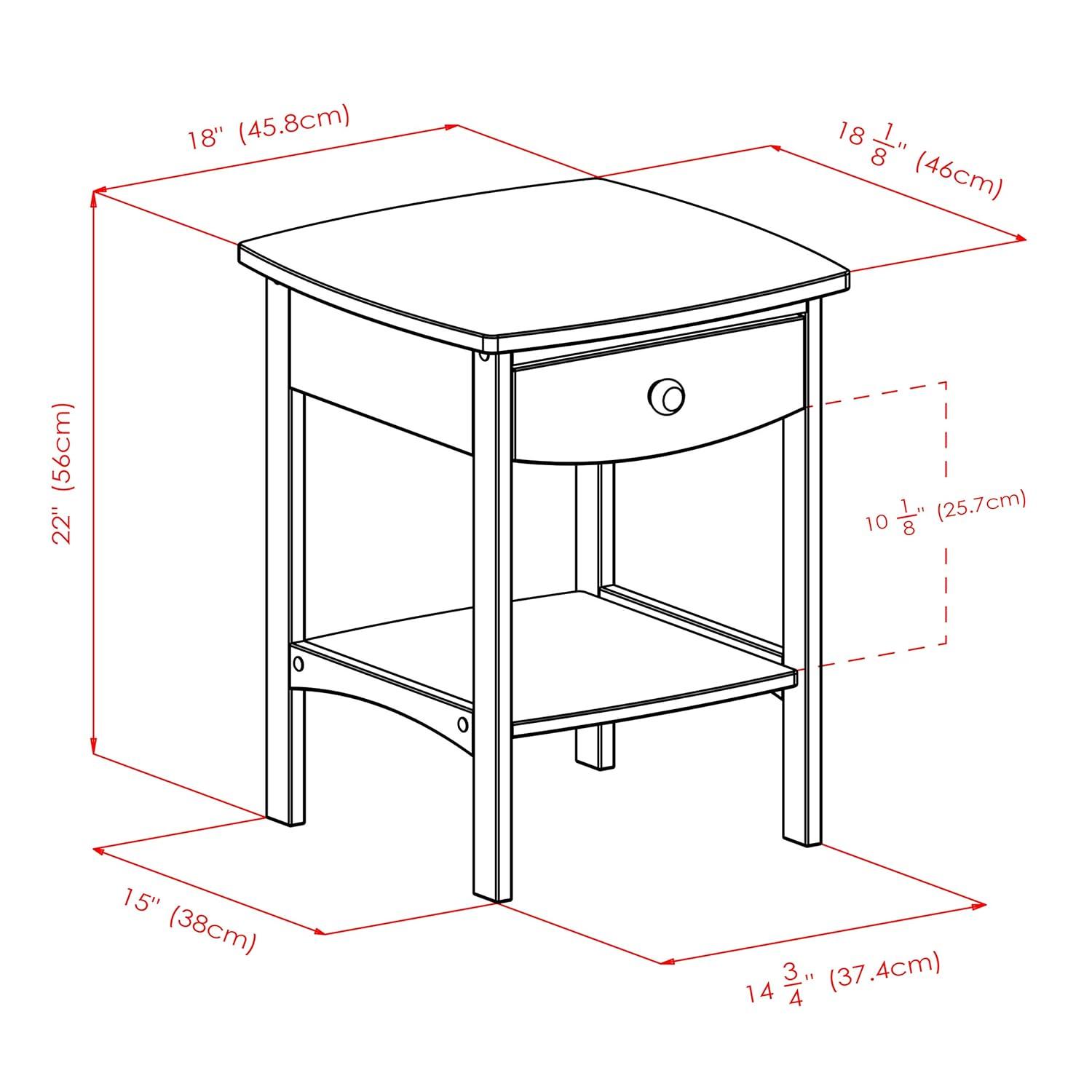 Winsome Claire Nightstand Accent Table Natural: Bedside Table with Storage Shelf, Wood Veneer Surface