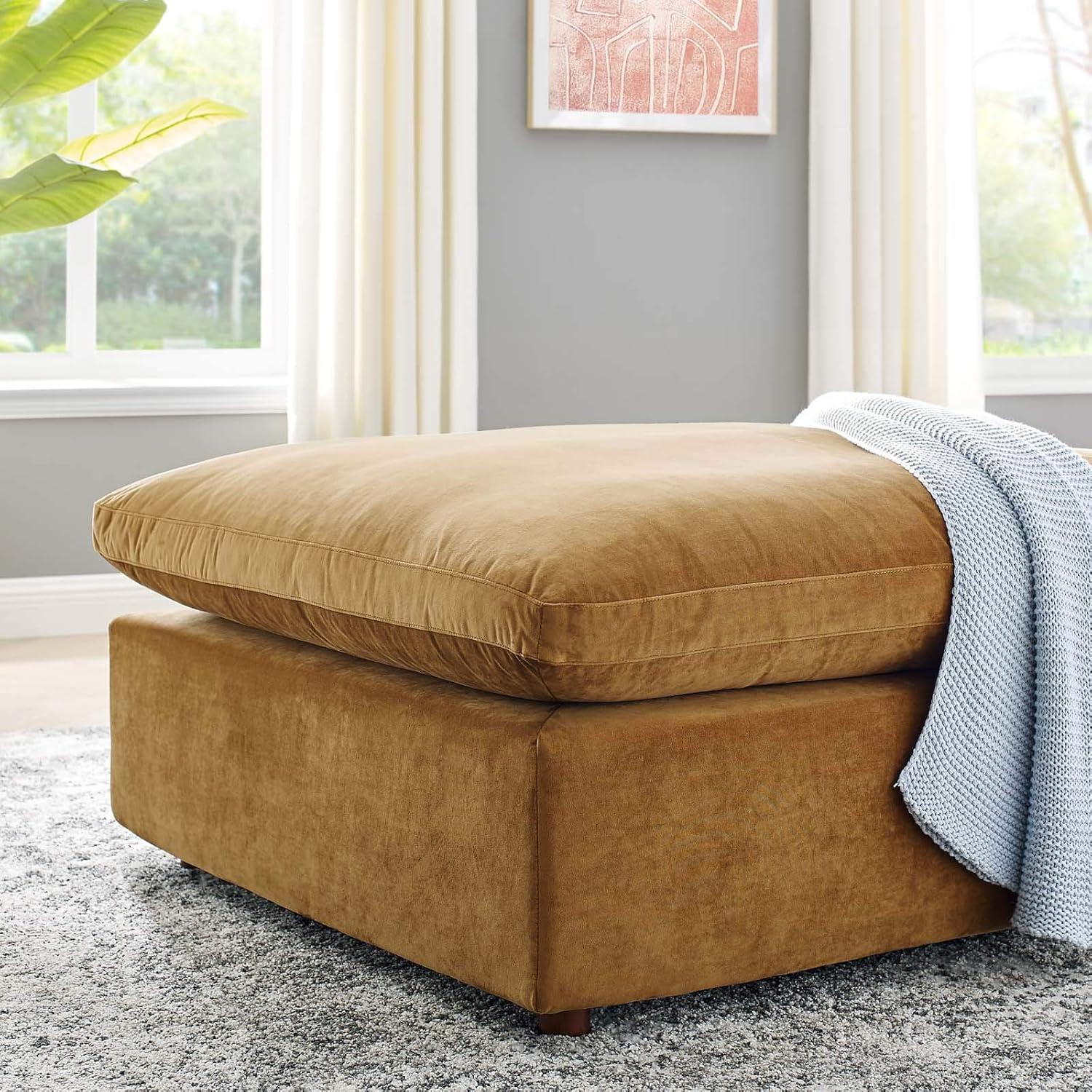 Modway Commix Down Filled Overstuffed Performance Velvet Ottoman