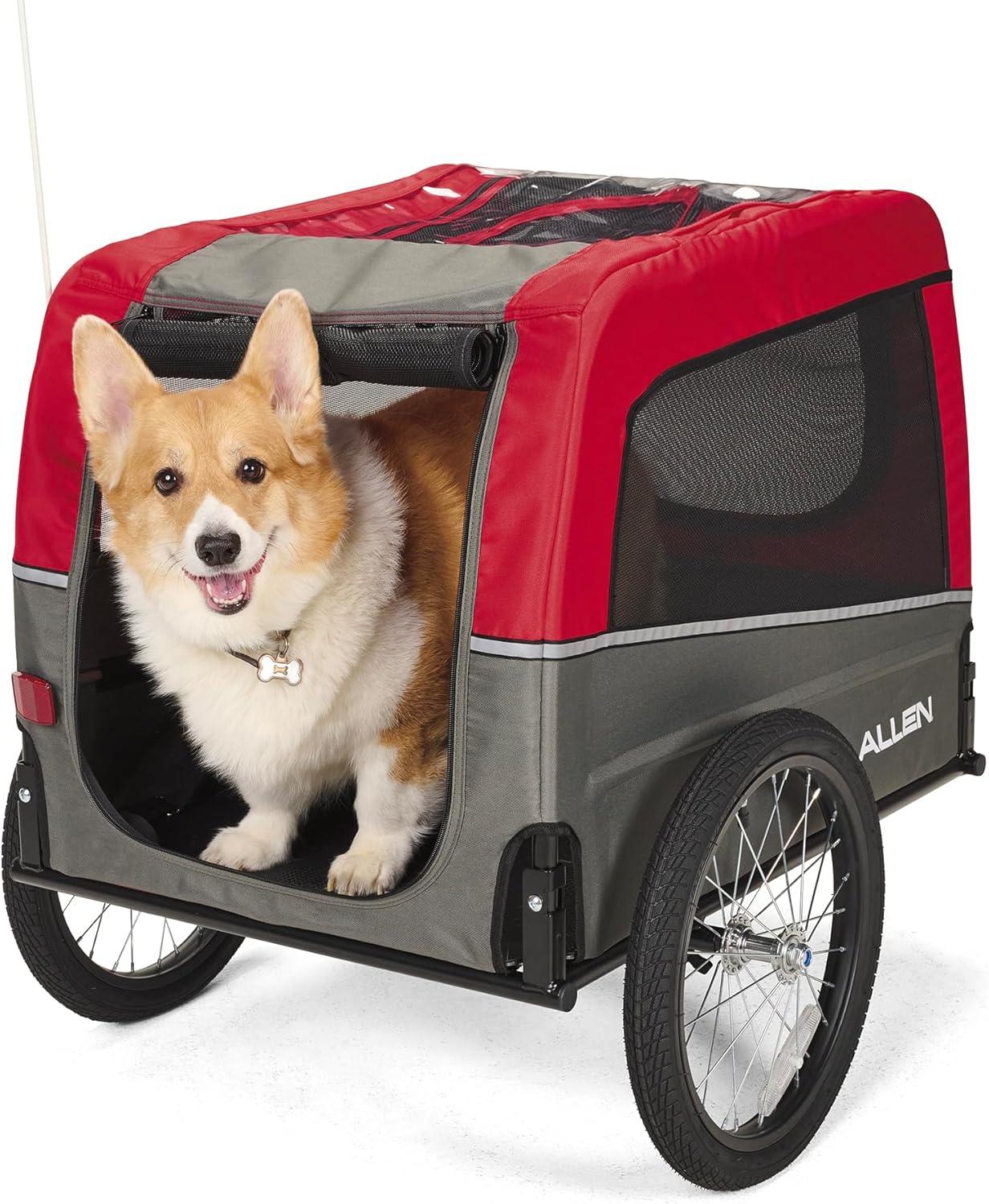 Allen Sports Deluxe ADT Dog Bike Trailer for Medium Sized Dogs, Green