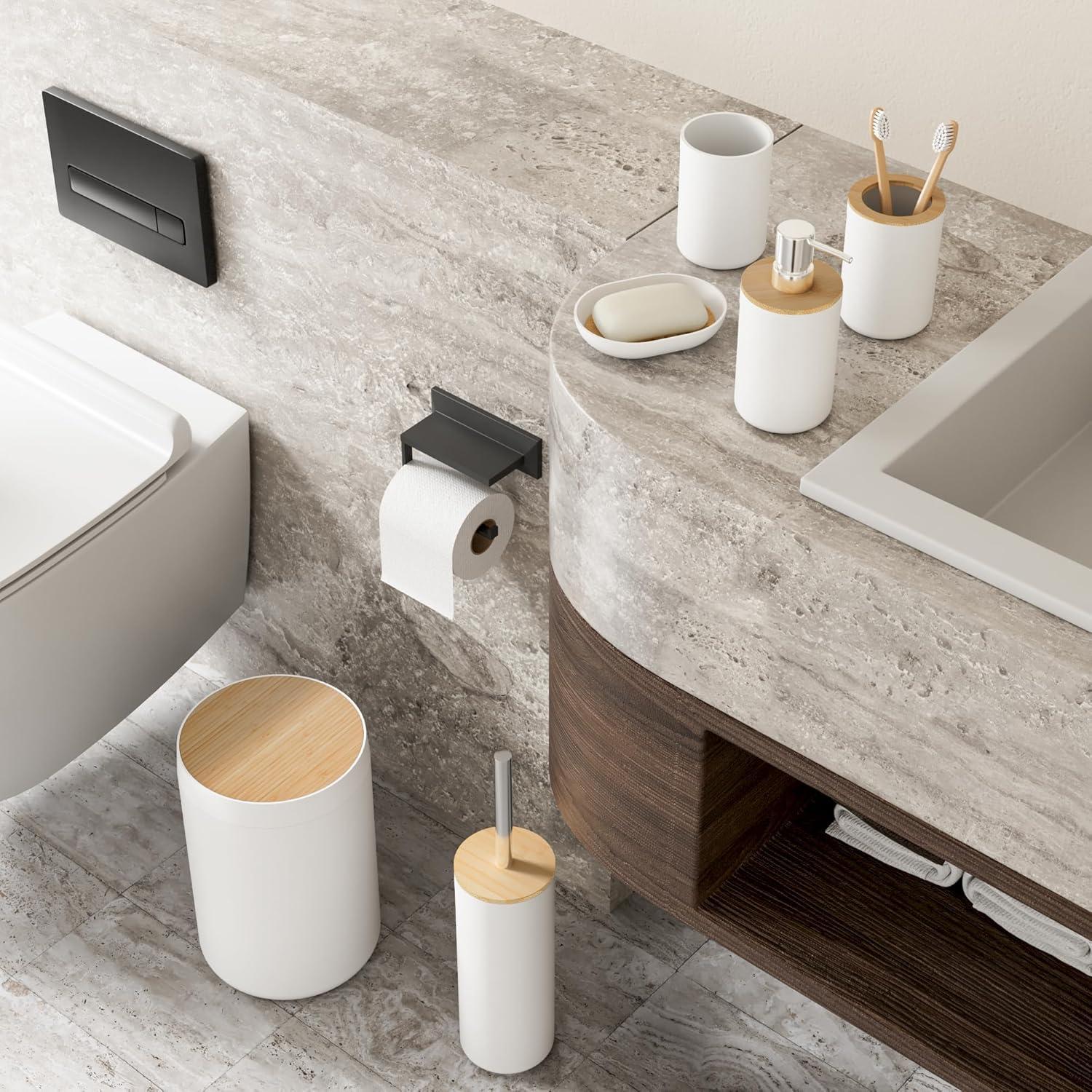 Home-Complete 6-Pc Bathroom Accessories Set, White