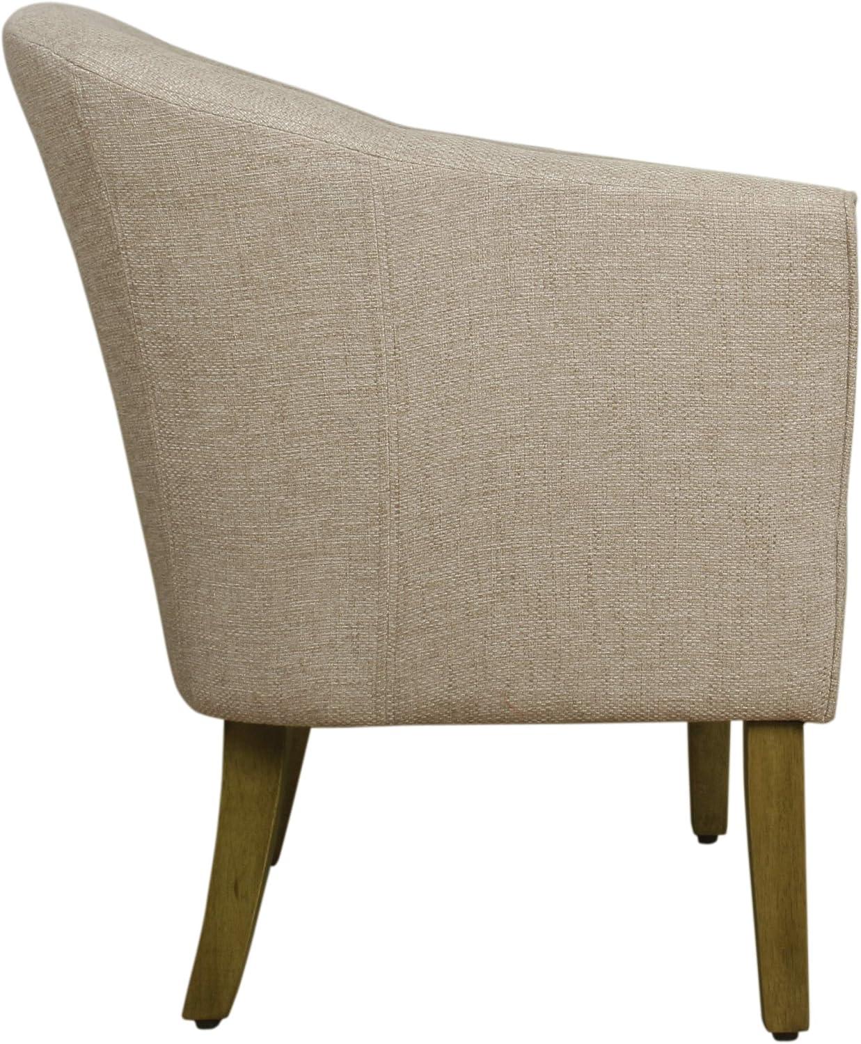 Flax Brown Modern Barrel Wooden Accent Chair