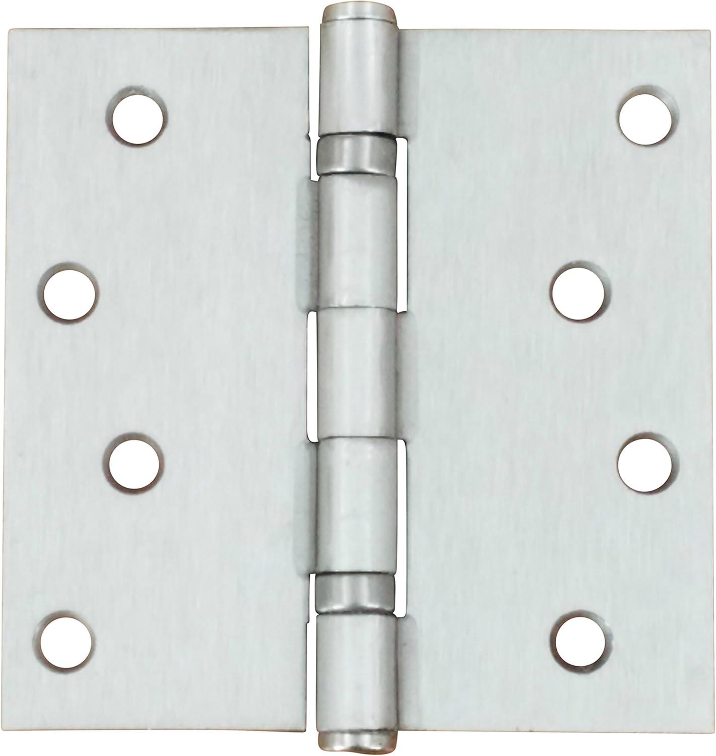 4 inch Satin Nickel Door Hinges - Ball Bearing Exterior - 2 Pack