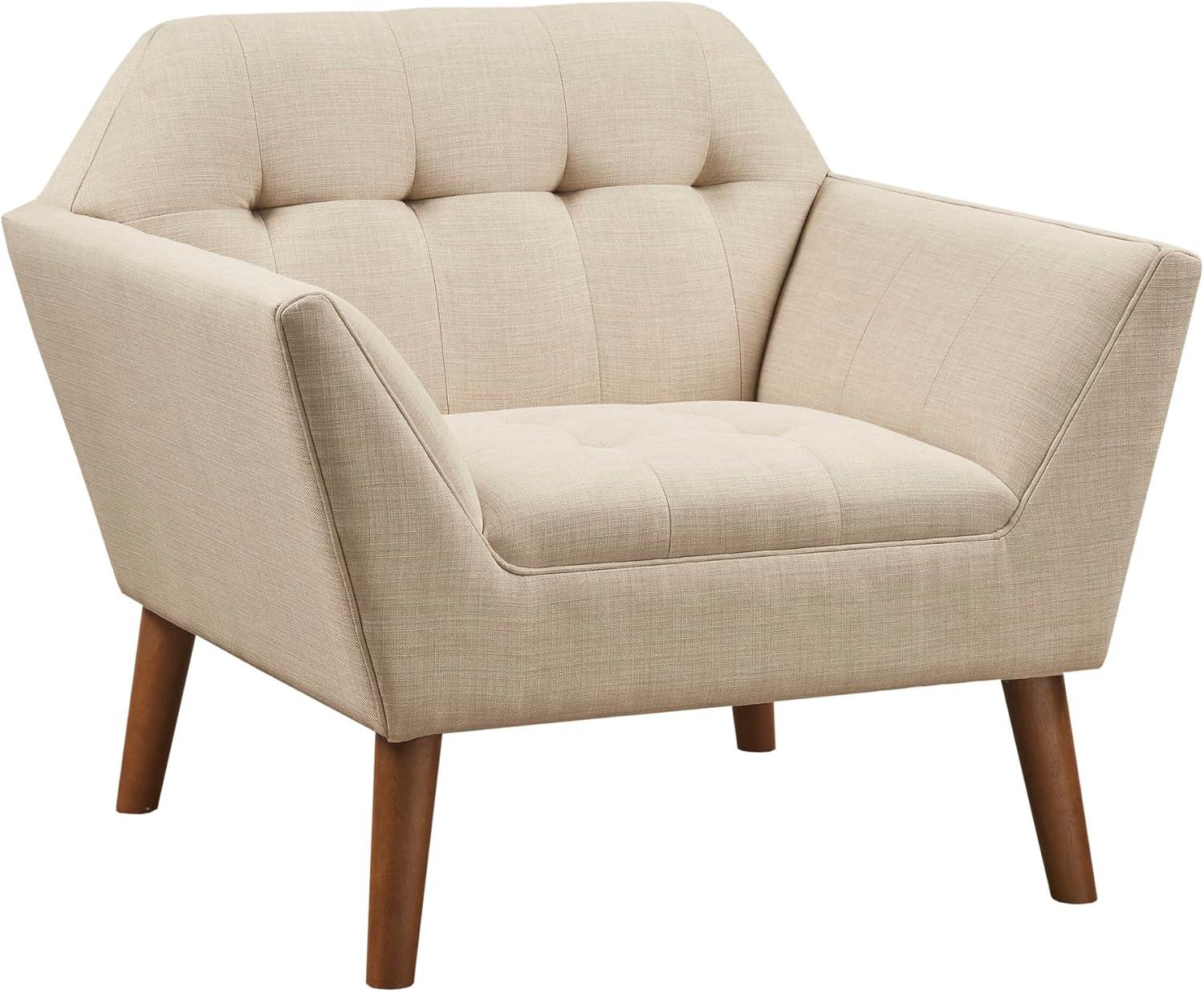 Newport Lounge Chair Beige - Ink+Ivy: Polyester Upholstered, Wood Legs, Foam Cushion, Spot Clean