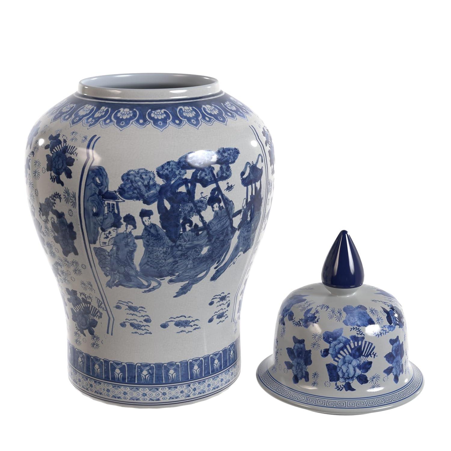 32" Porcelain Temple Jar