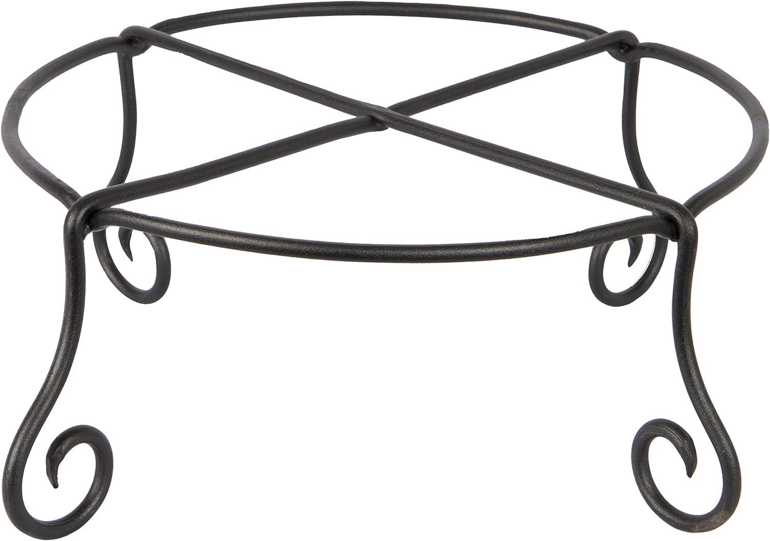 Large Black Wrought Iron Circular Plant Stand