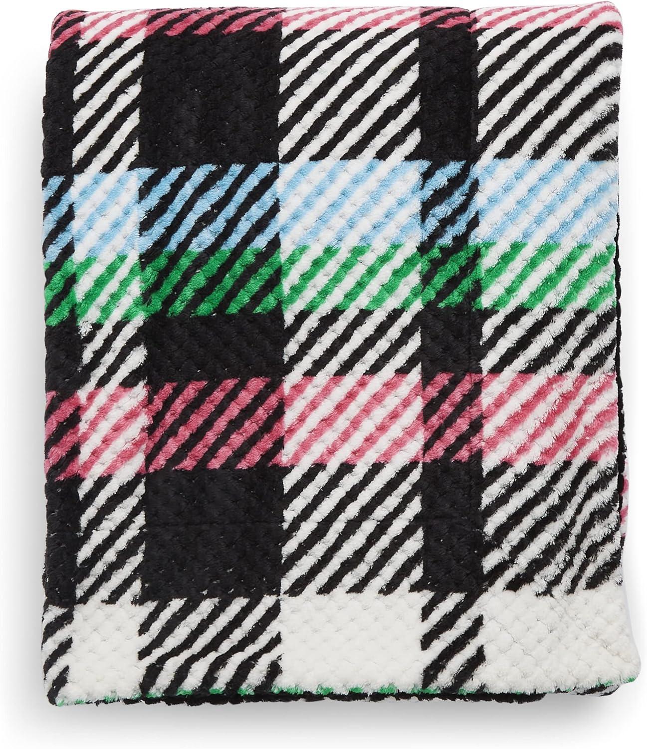 Plaid Multicolor Fleece Sherpa Throw Blanket