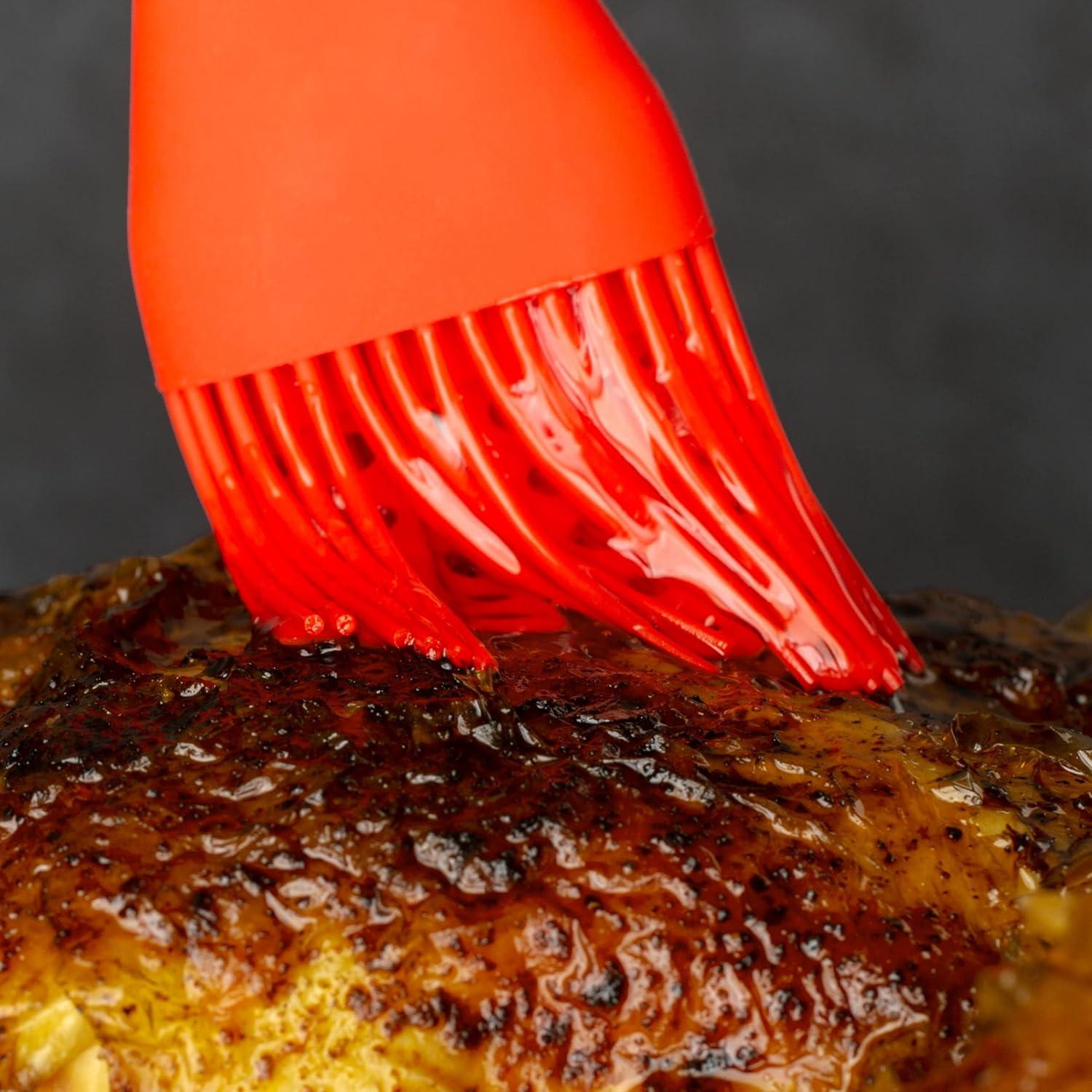 Red Silicone Heat-Resistant Grill Basting Brush