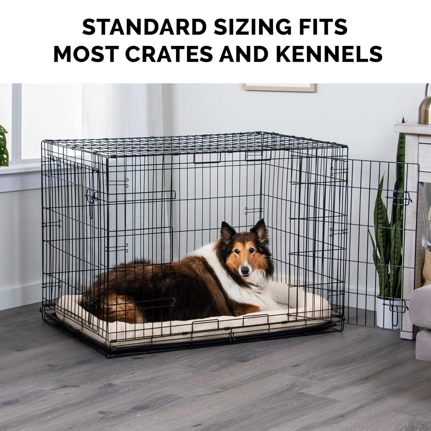 FurHaven Faux Lambswool Crate Bolster Pet Bed