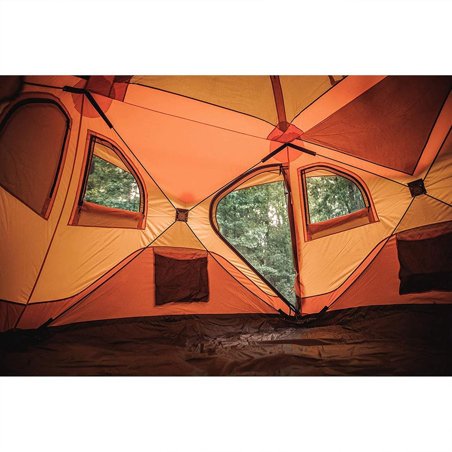 Gazelle 4-Person Orange Polyester Camping Tent with Carry Bag