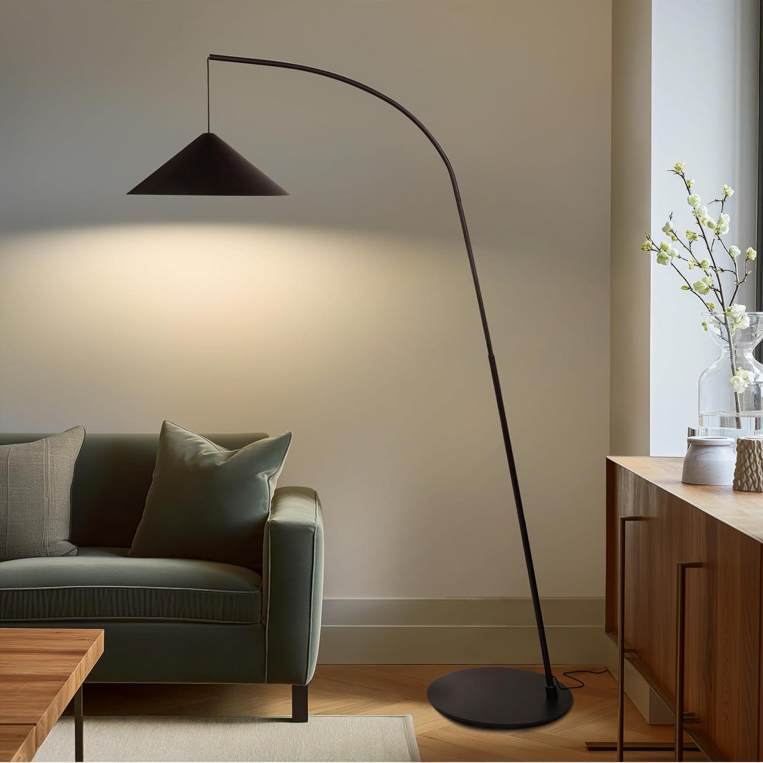 Devin 66" Modern LED Arc Floor Lamp with Weighted Base