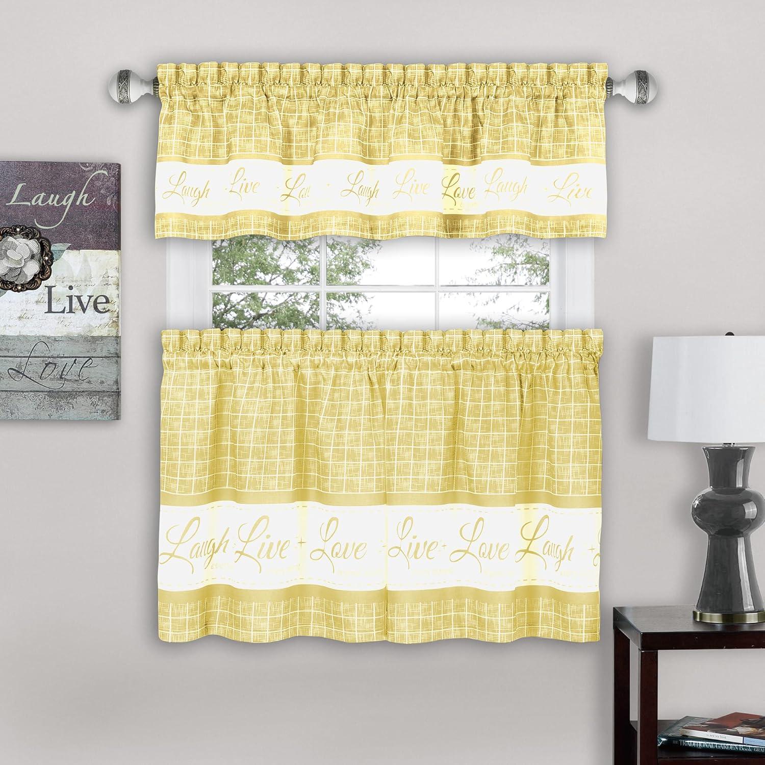 Gracie Oaks Arad Geometric Tailored 58'' W Window Curtain Tier And Valance