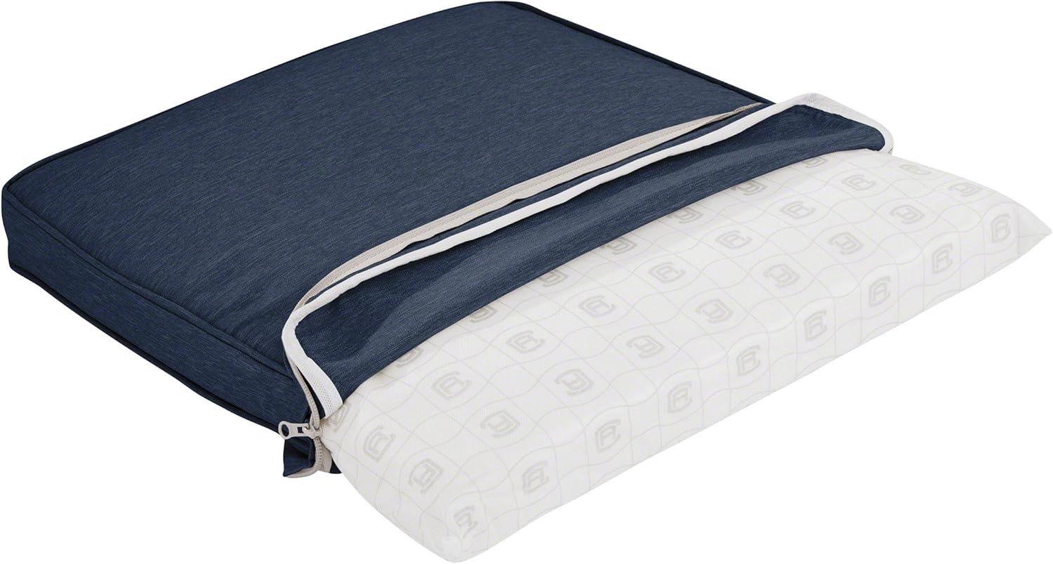 Classic Accessories Montlake FadeSafe Water-Resistant Contoured Patio Dining Seat Cushion, 18 x 18 x 2 inch, Heather Indigo