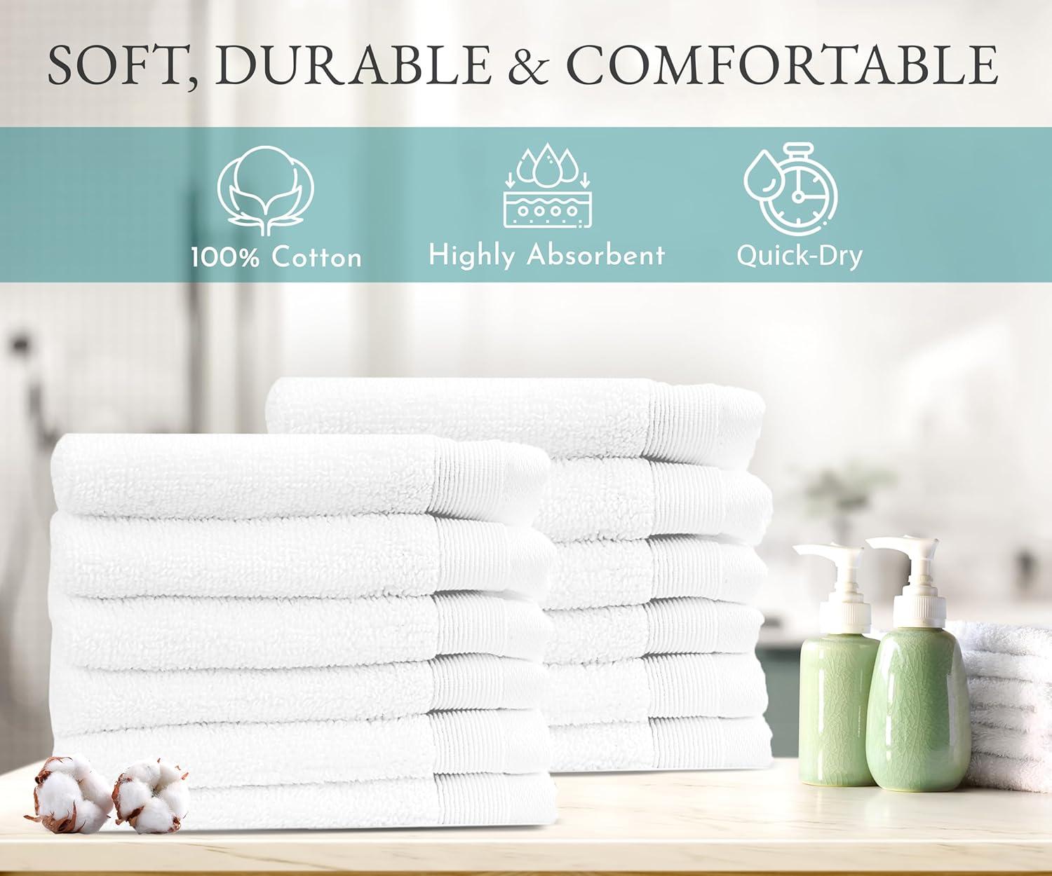 Hand Towels - 6-Pack, Softest 100% Cotton by California Design Den - Navy Blue, Six-Pcs Hand Towels