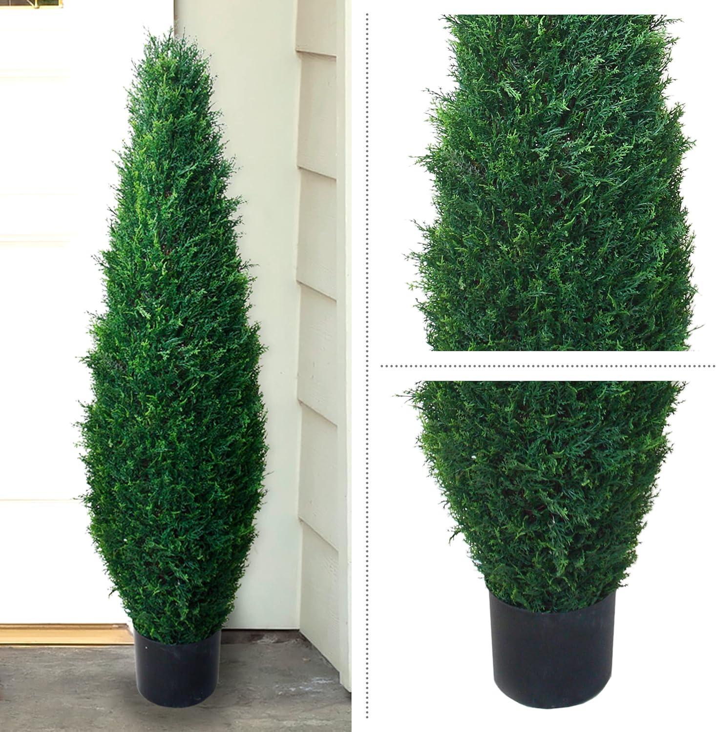 41" Green Potted Cypress Artificial Topiary Tree