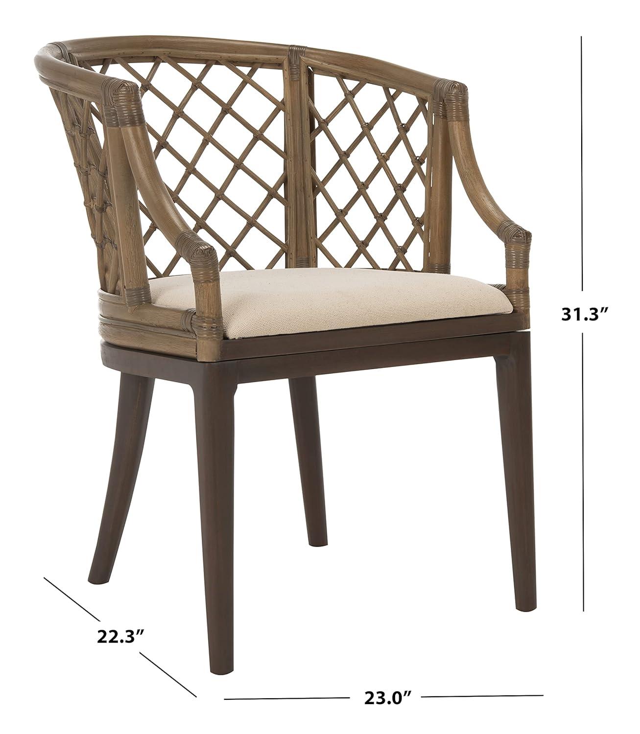 Carlotta Arm Chair - SEA4013 - Greige/White - Safavieh